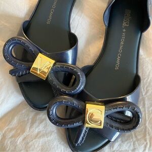 Melissa x Vitorino Campos d’orsay flat waterproof peep toe shoes EU 35/36